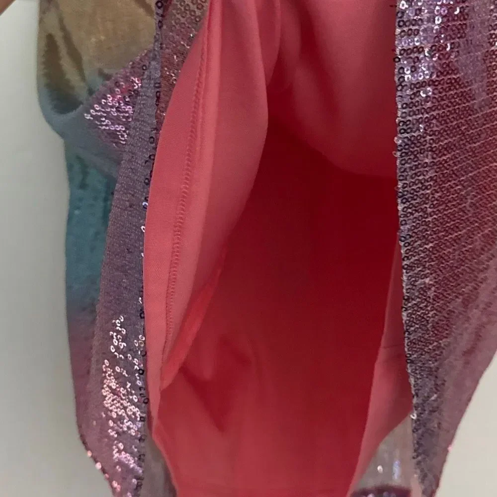 My Michelle Girls Sleeveless Dress Size 8 Pink Sequin Gradient Shimmer